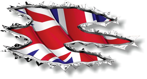 Vinyl sticker//decal Medium 120mm Wales ripped torn metal effect flag facing left