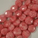 Rhodochrosite Jade Faceted Coin Shaped Gemstone Bead-14x8mm~ -15.5 inch strand