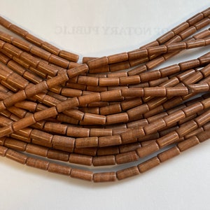 Natural Brown Jasper 10x4mm Cylinder Gemstone Beads--15.5&quot;