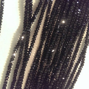 Black Spinel Rondelle Calibrated 2x1mm 3x2mm 4x2mm 6x3mm gemstone beads--15.5&#39;&#39;