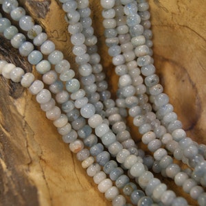 Aquamarine Beads Natural Rondelle-6x4mm -15.5 inch strand-