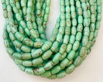 chrysoprase 8x5mm rice gemstone beads -15.5 inch strand