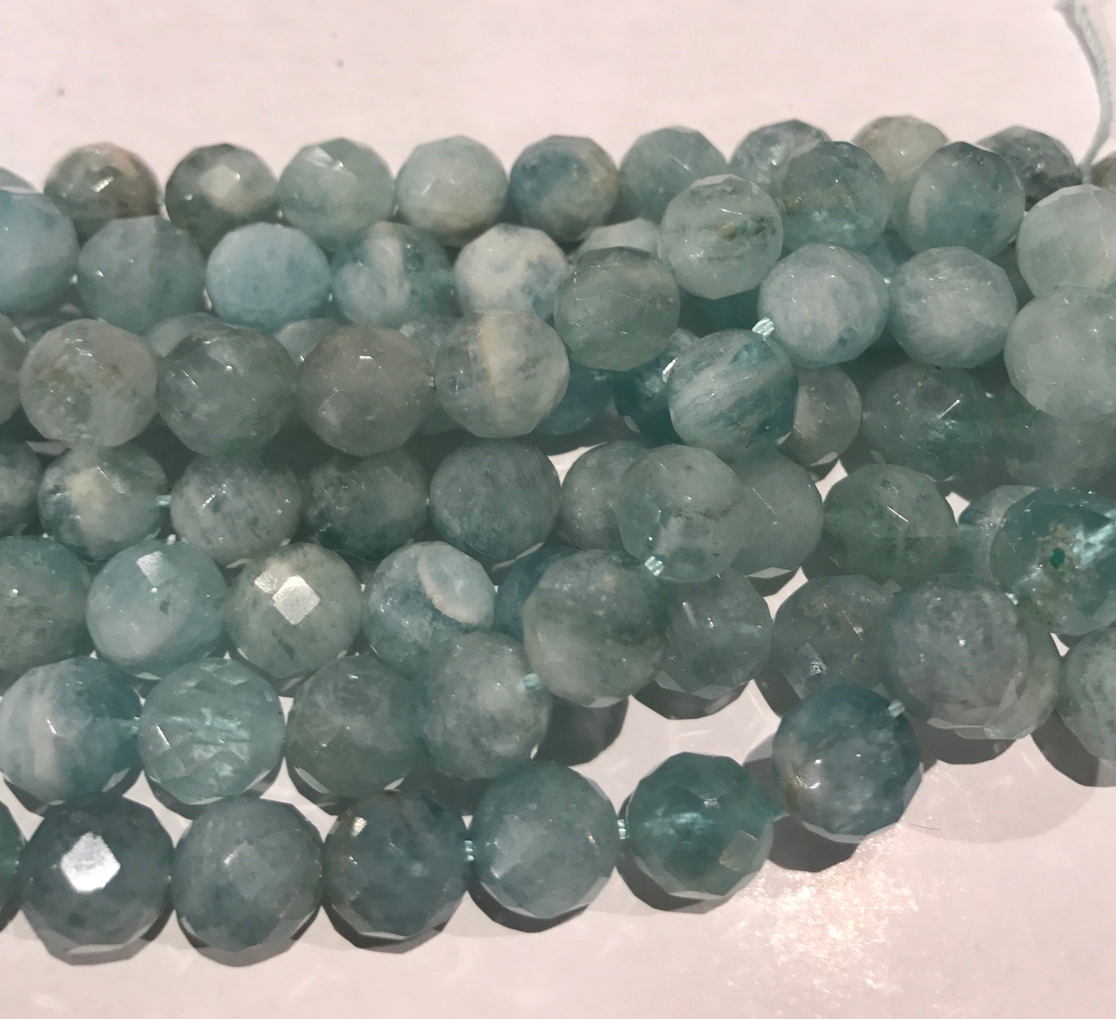 アクアマリン ファセットカット ラウンド ナチュラル 5mm 8mm