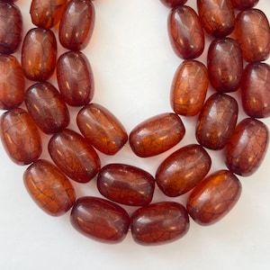 Reconstructed Amber 16x12mm 24x15mm Barrel Gemstone Bead--15.5 inch strand