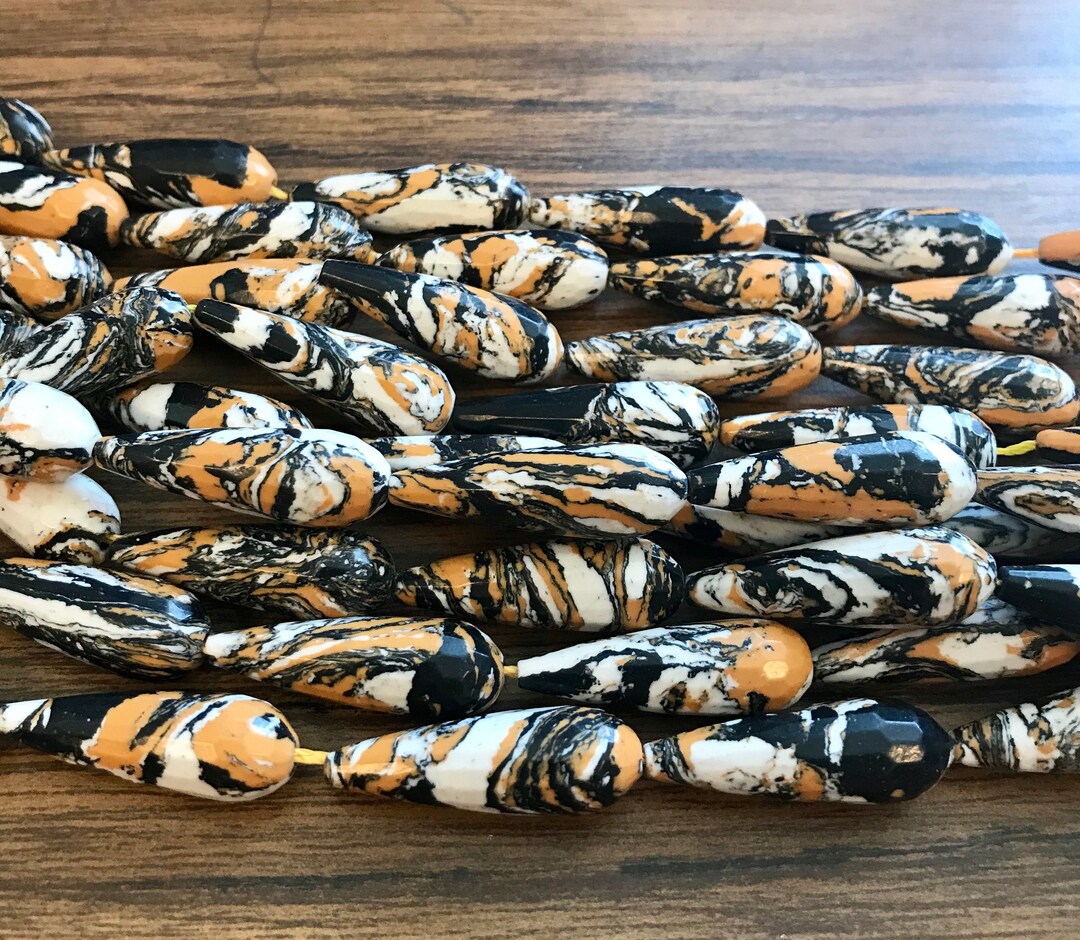 Tiger Skin Jasper 30x10mm Faceted Teardrop Gemstone Etsy