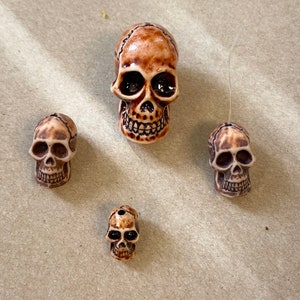 bone skull 40x32x26mm 24x20x16mm 15x13x12mm beads 1 piece/5 pieces/10 pieces