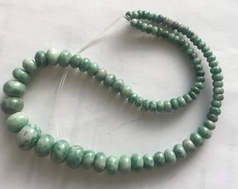 natural chinese jad 5x3mm-14x10mm graduated rondelle  Gemstone Beads - 15.5 inch strand