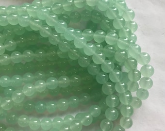 Green Chalcedony 4mm 6mm 8mm 10mm Round Gemstone Beads - 15.5 inches strand