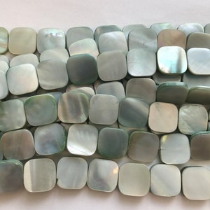 shell 18x3mm flat square monther of pearl beads--15.5&quot;