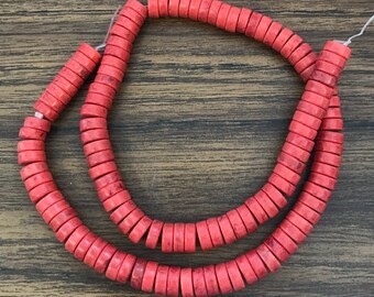 Heat Treated Color Turquoise 8x3mm Heshi Gemstone Beads~ -15.5  inch strand