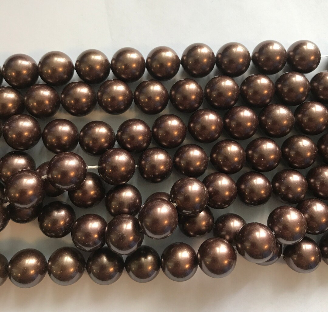 Runde Glasperle 2mm Bronze Gold - Loch: 0.6mm (1 Strang = 35cm