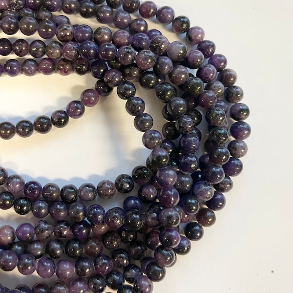 Sugilite 3mm 4mm 6mm 8mm Round Gemstone Bead--15.5 inch strand