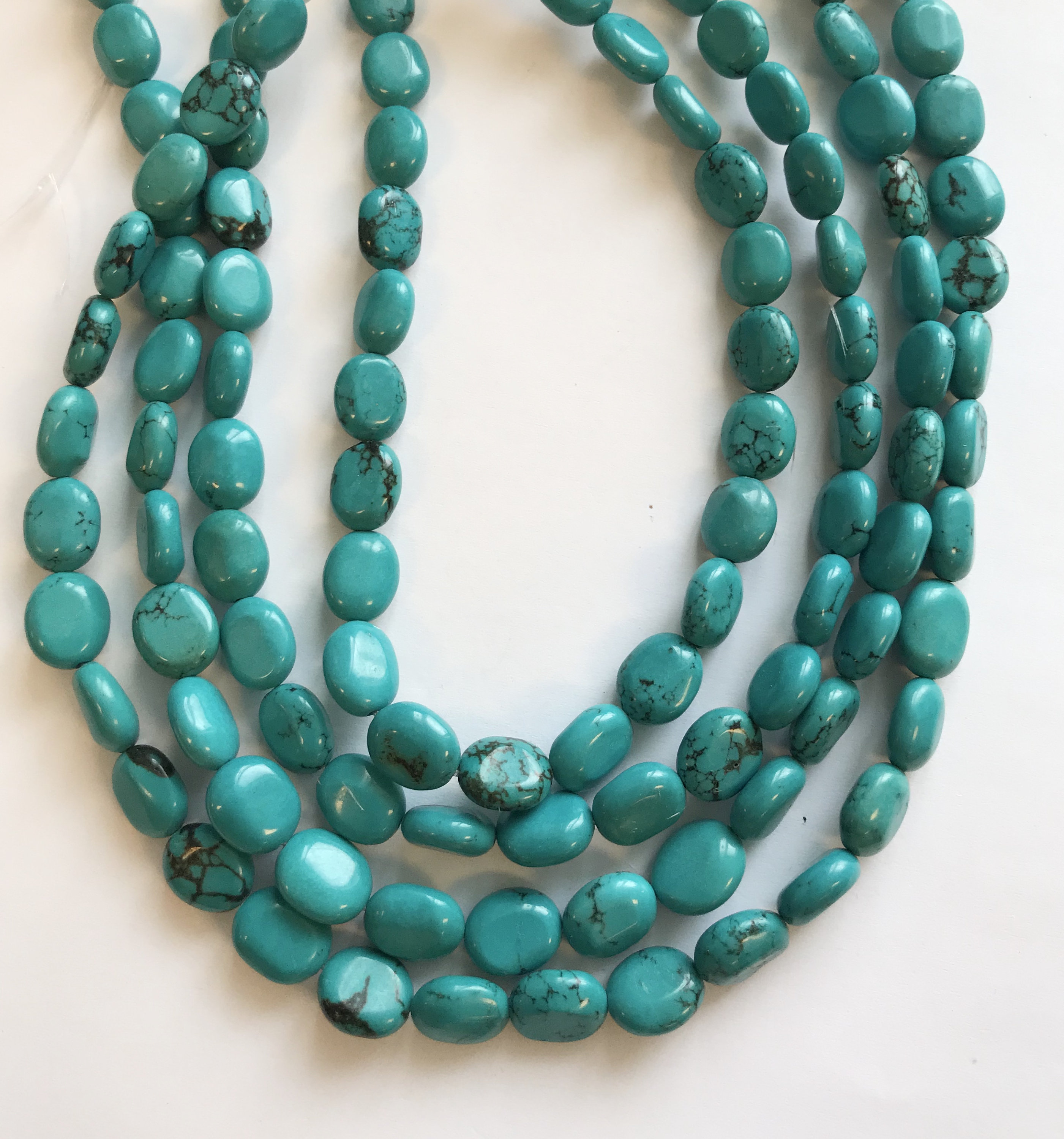 Perles En Vrac Turquoise Naturelle Ovale 6mm - Lot Pour Création De Bijoux