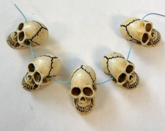 Bone 23x16x19mm Carved Skull beads --1 pcs/5 pcs/10 pcs
