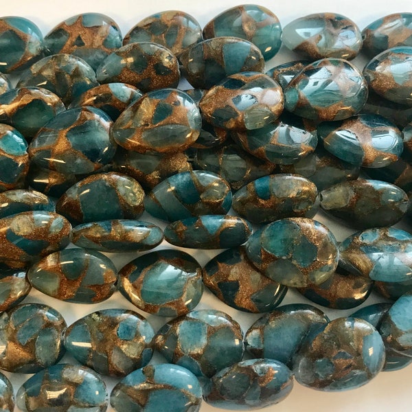 golden aqua quartz 16x12x5mm 20x15x6mm 25x18x6mm flat teardrop Gemstone Bead--15.5 inch strand