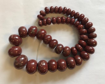 red jasper 5x3-14x10mm 10x5-20x14mm graduated rondelle gemstone bead -15.5 inch strand