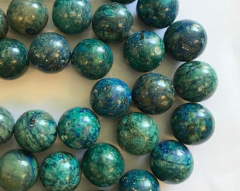 Natural Chrysocolla 16mm 18mm 20mm Round Gemstone Bead --15.5 inch strand--on sale