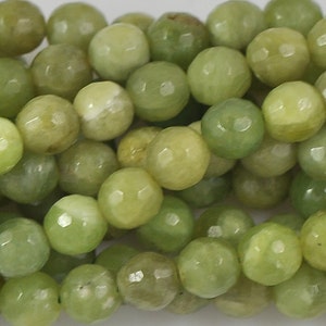 Green Garnet 4mm,6mm,8mm,10mm,12mm Round Faceted Gemstone Bead -15.5 inch strand