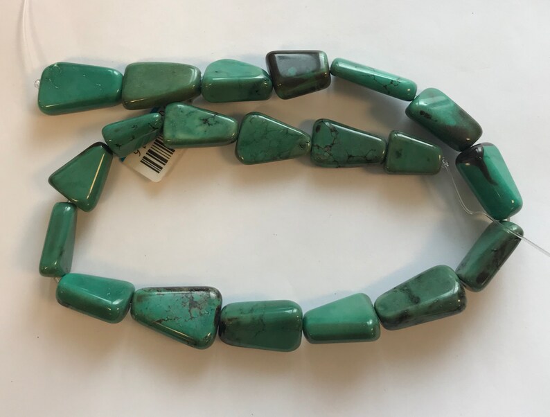 12-16 Stabilized Turquoise x 18-28 mm Flat Trapezoid Gemstone Beads---15.5--1 strand3 strands 5-10 x