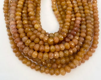 Natural Red Aventurine 8x5mm Faceted Rondelle Gemstone Bead--15.5 inch strand