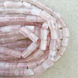 Natural Rose Quartz 12x8mm Cylinder Gemstone Beads---15.5 inch strand