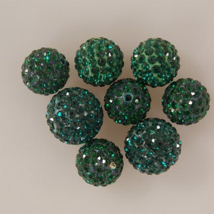 10 piezas 6mm 8mm 10mm 12mm 14mm verde bling espaciador cristal rhinestone Pave bola cuentas #14