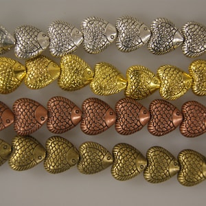 15x6mm fish Base metal 13 beads/7 inch strand
