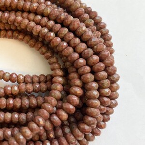 Red Jasper 6x4mm Faceted Rondelle Gemstone Beads  -- 15.5 inch strand