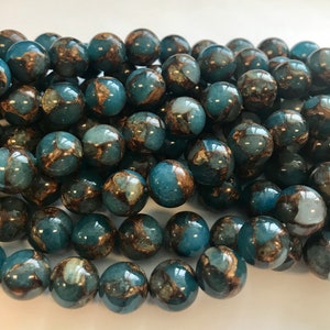 golden aqua quartz 4mm 6mm 8mm 10mm 12mm 14mm Round Gemstone Bead--15.5 inch strand