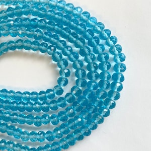 Blue Quartz 8x5mm Faceted Rondelle Gemstone Beads--15.5 inch strand-
