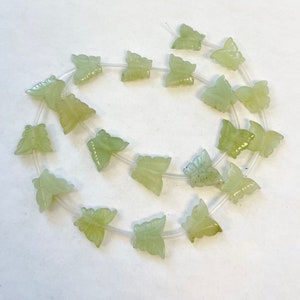 new jade 16x12x5mm flat carved butterfly gemstone beads--16 beads