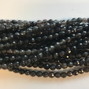 natürliche Katzenauge 4 mm facettierte Edelstein Perlen - 15,5 &quot;