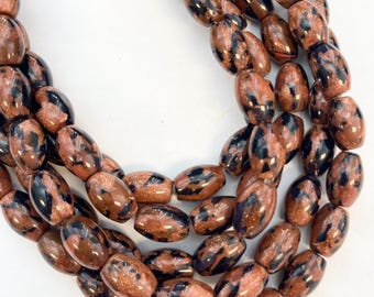 Goldstone 14x10mm Oval gemstone beads--15.5"