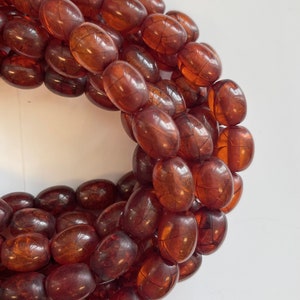 reconstructed amber 15x12mm Barrel Gemstone Bead--15.5 inch strand