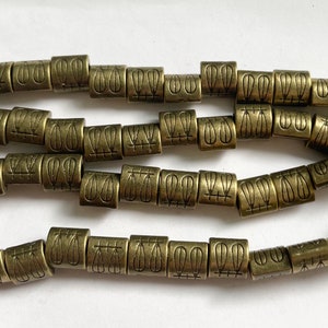8x8x6mm rectangle base metal 22 bead/7 inch strand