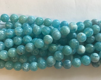 Larimar fire agate 8mm,10mm Round gemstone Beads -15.5"