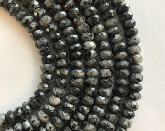 Norweigan Moonstone 8x5mm Faceted Rondelle Gemstone Beads -- 15.5"