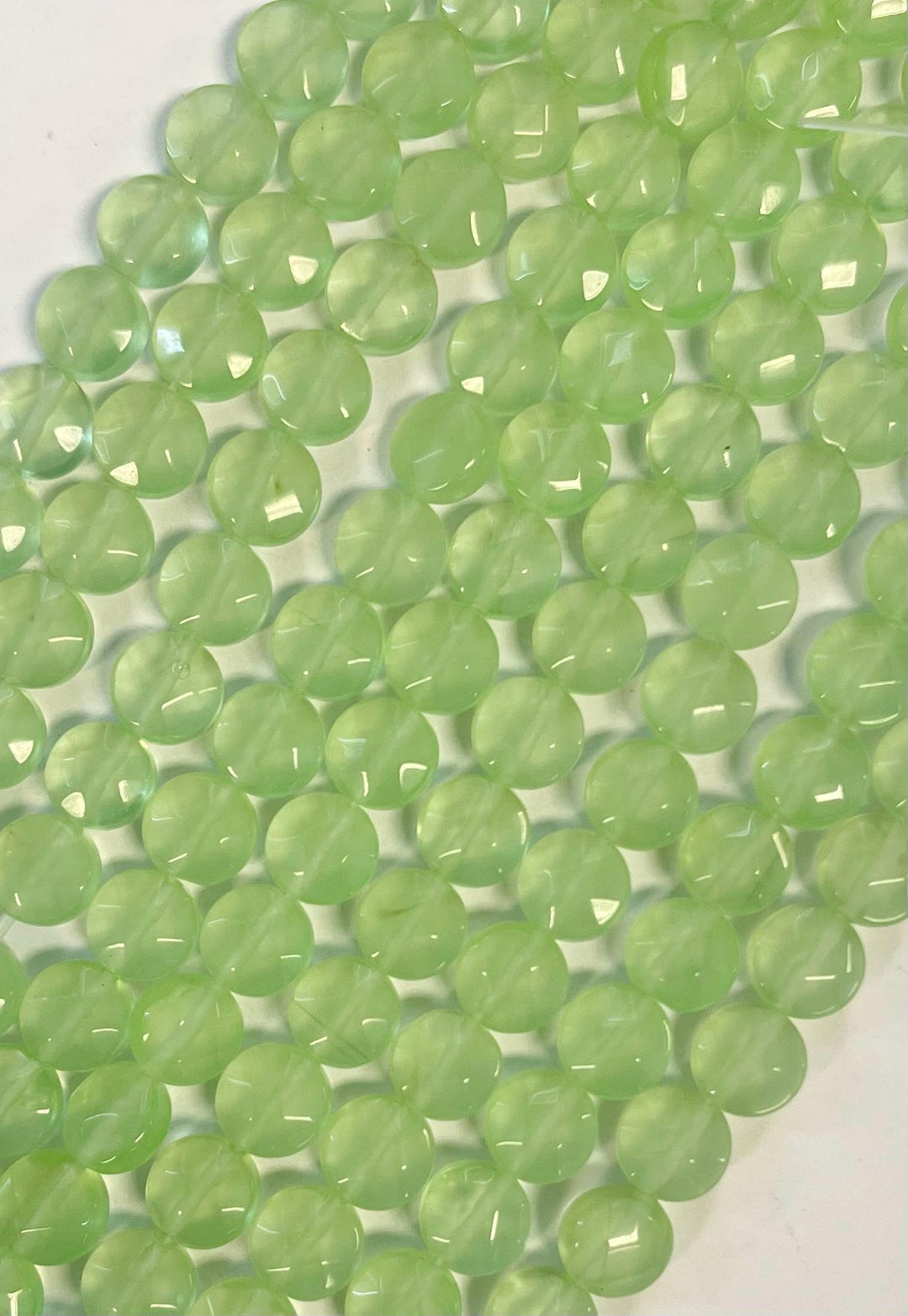 グリーンカルセドニー 10 x 6 mm ファセットコインジェムストーン