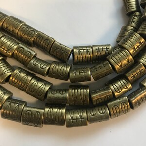 9x8x6mm rectangle base metal 22 beads/ 7 inch strand