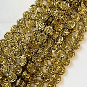 Hämatit 12x4 geschnitzte Rose Edelstein Perle -7,5 Zoll--17 Perlen