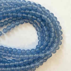 Blue Chalcedony 6mm Round Gemstone Bead-~ -15.5 inch strand