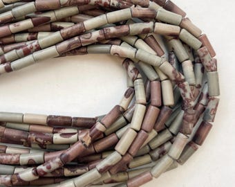 10x4mm jasper tube Gemstone Beads -15.5 inch strand