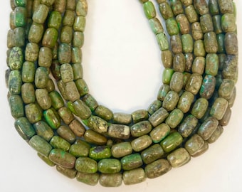 100% Green Turquoise (8-10)x(5-6)mm Barrel Natural Gemstone Beads -15.5"—617