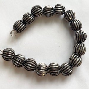 Silver Plated Copper 12mm Round copper beads/7 inch strand/16 beads