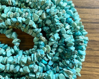 natural turquoise nugget 2-10mm Gemstone Beads-15.5 inch strand
