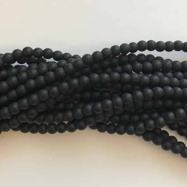 matte onyx round 4mm 6mm 8mm 10mm 12mm gemstone Bead -15.5 inch strand