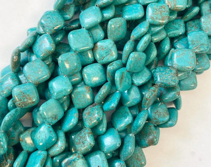 Torquoise Square Turquoise 12x12x5mm Flat Square Gemstone Bead-15.5 Inch Strand- - Etsy