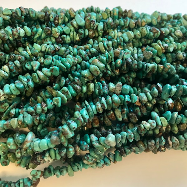 100%  natural turquoise 3-10mm chip Natural Gemstone Bead -15.5 inch strand