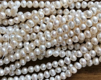 fresh water pearl 6-7mm potato Natural Gemstone Bead -15.5 inch strand