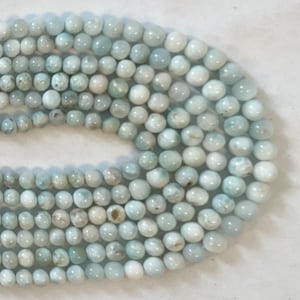 Dominican Republic Larimar 5 mm Round Larimar Beads--15.5 inch, Gemstone Beads